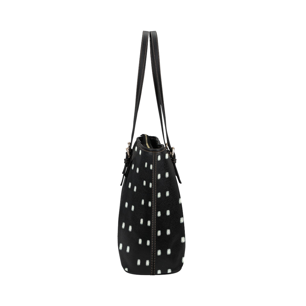 Polka Stripe Jane Leather Tote Bag /Small e-joyer