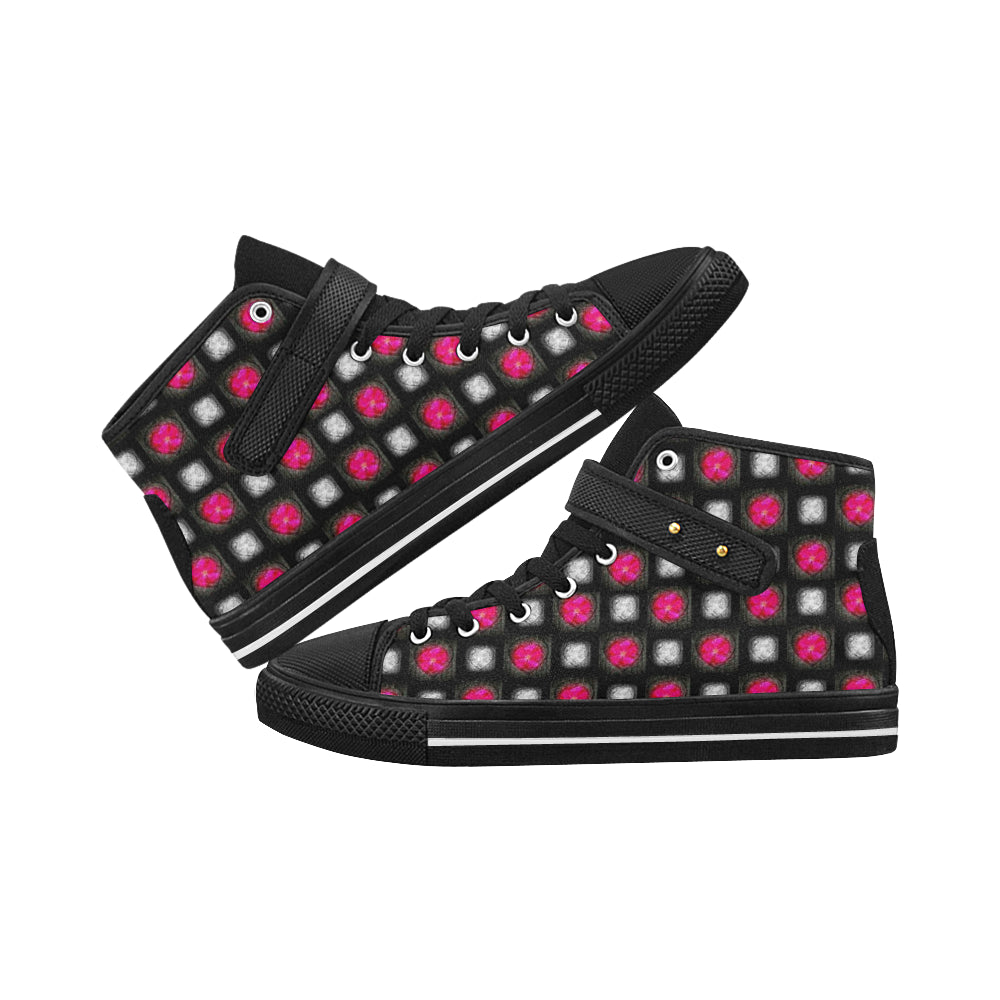 bling hearts diamonds black pink red 5028 x 5008 2 Aquila Strap Women's Shoes (Model 1202) e-joyer