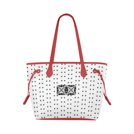 Polka Stripe Cassie Canvas Tote Bag e-joyer