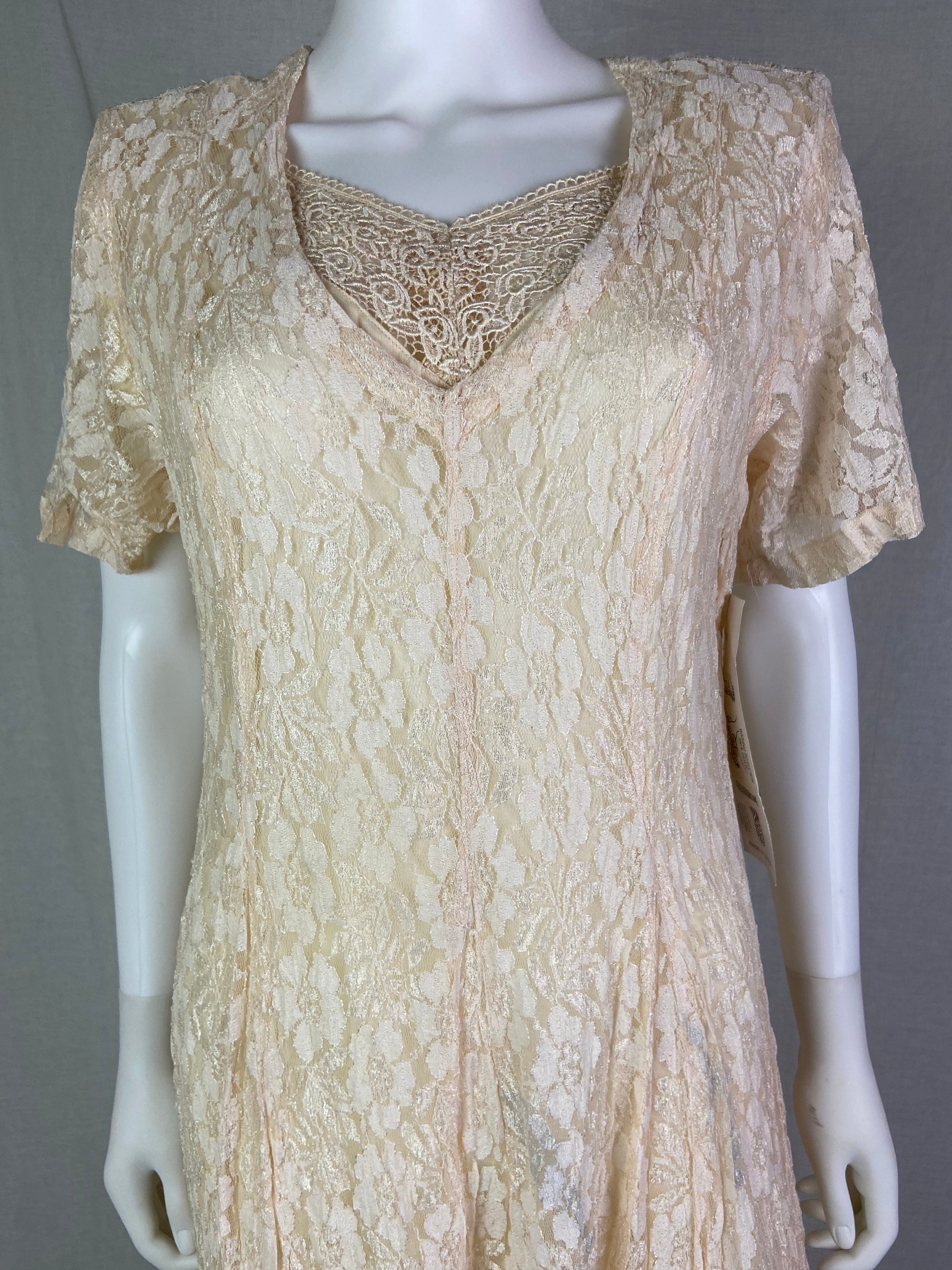 Nostalgia Cream Beige Lace Victorian Dress NWT ABBY ESSIE STUDIOS