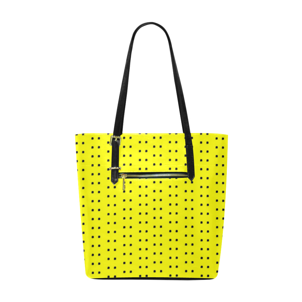 Polka Stripe Classic Leather Tote Bag e-joyer