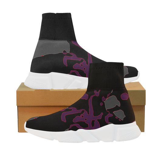 64 IMG_3805 Unicorn Stretch Sock Women's Shoes/Large Size (Model 039) e-joyer