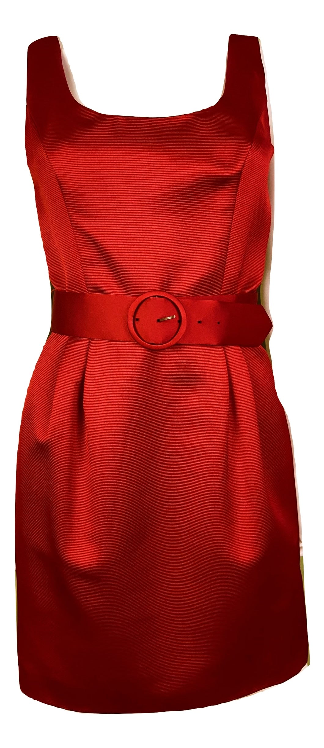 Red Silk KENAR Cocktail Sheath Mini Dress
