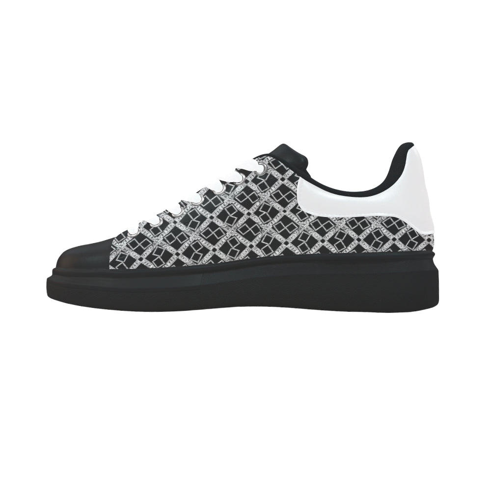 silver black logo xtra large panel 3.6 mb.jpg hori Low Top Loafers Womens Shoes (Model 026) e-joyer