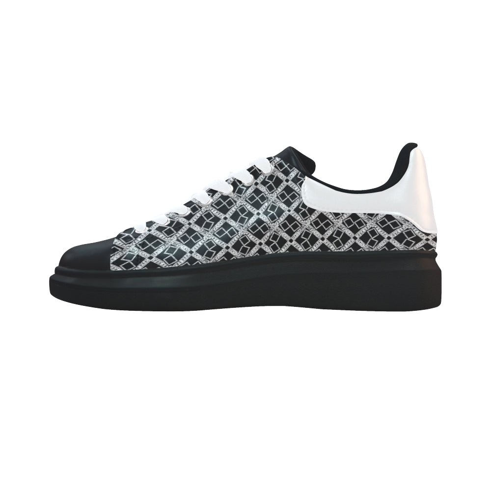 silver black logo xtra large panel 3.6 mb.jpg hori Low Top Loafers Womens Shoes (Model 026) e-joyer