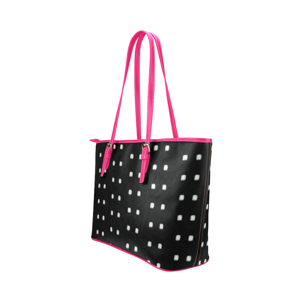 Polka Stripe Jane Leather Tote Bag /Small e-joyer