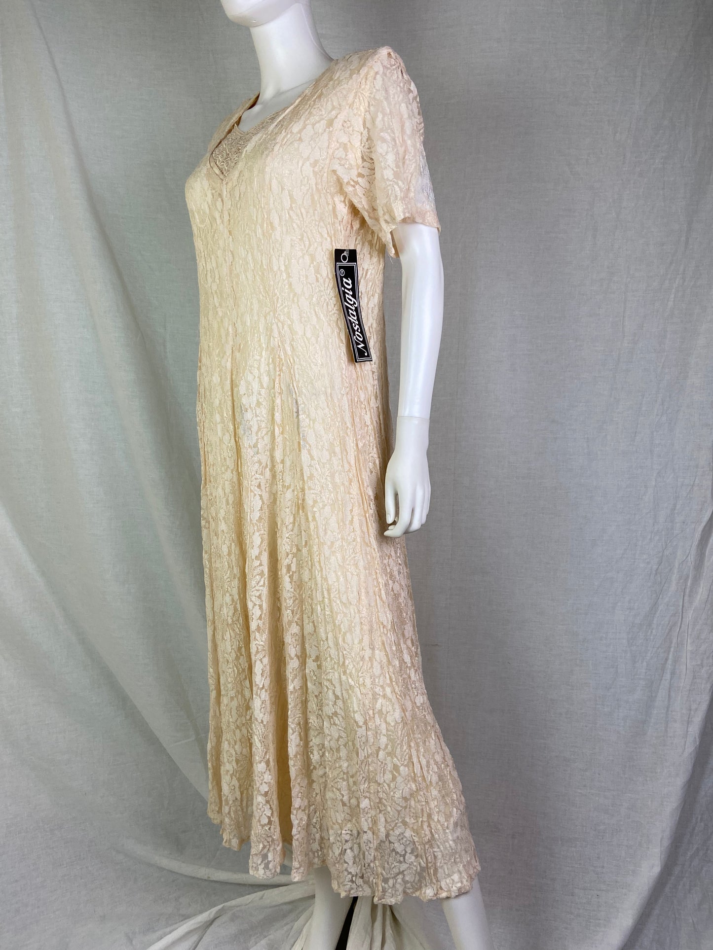 Nostalgia Cream Beige Lace Victorian Dress NWT