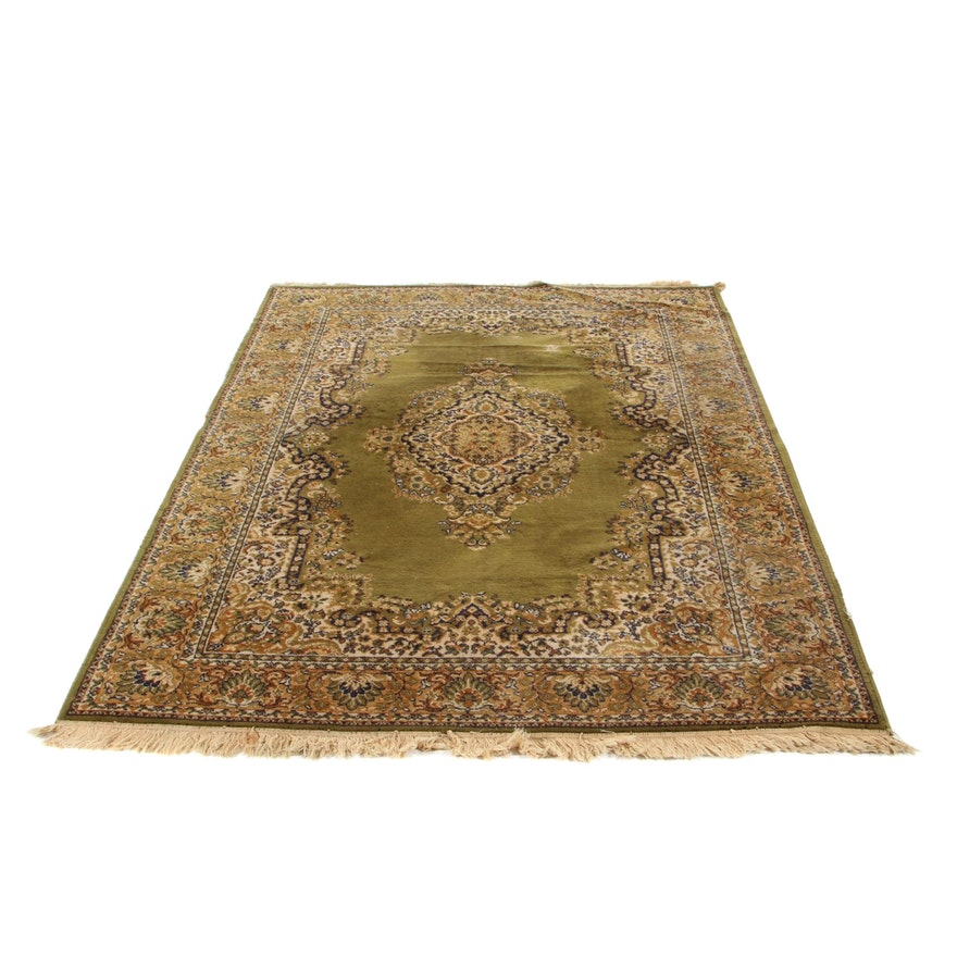 Hollywood Regency Chartreuse Green Floral Wool Room Carpet Rug