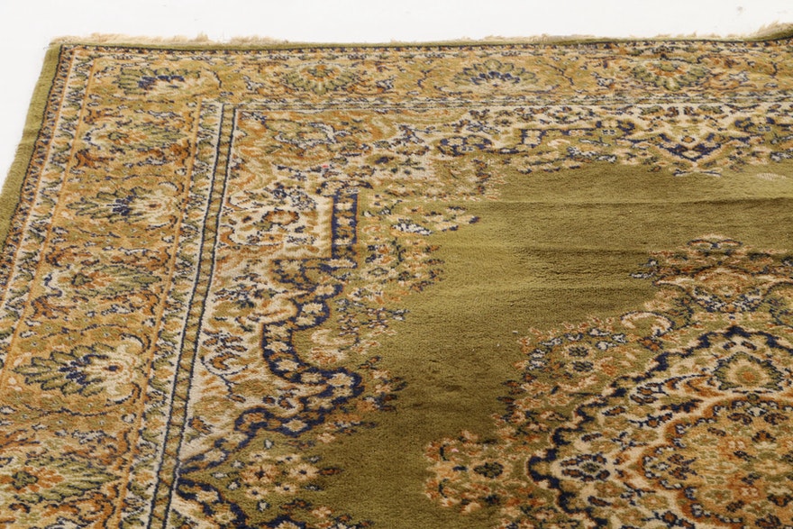 Hollywood Regency Chartreuse Green Floral Wool Room Carpet Rug