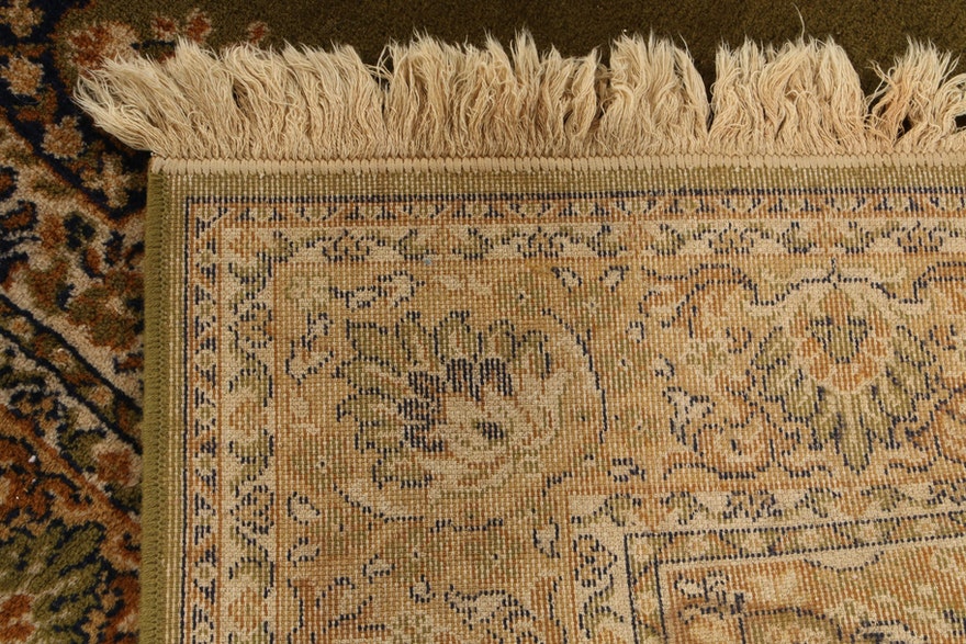 Hollywood Regency Chartreuse Green Floral Wool Room Carpet Rug