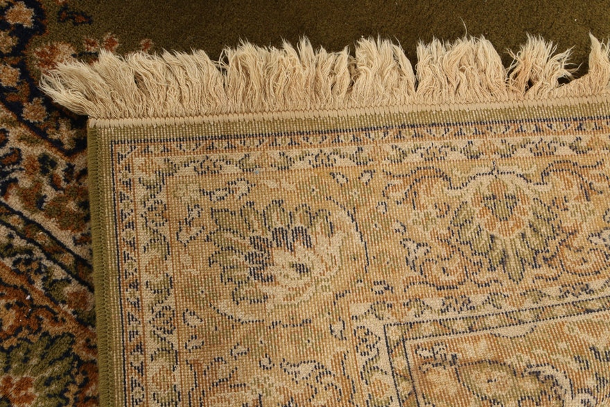 Hollywood Regency Chartreuse Green Floral Wool Room Carpet Rug