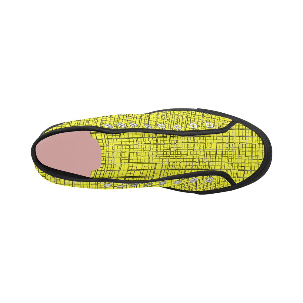 yellow grid 4.4 art Vancouver H Women's Canvas Shoes (1013-1) e-joyer
