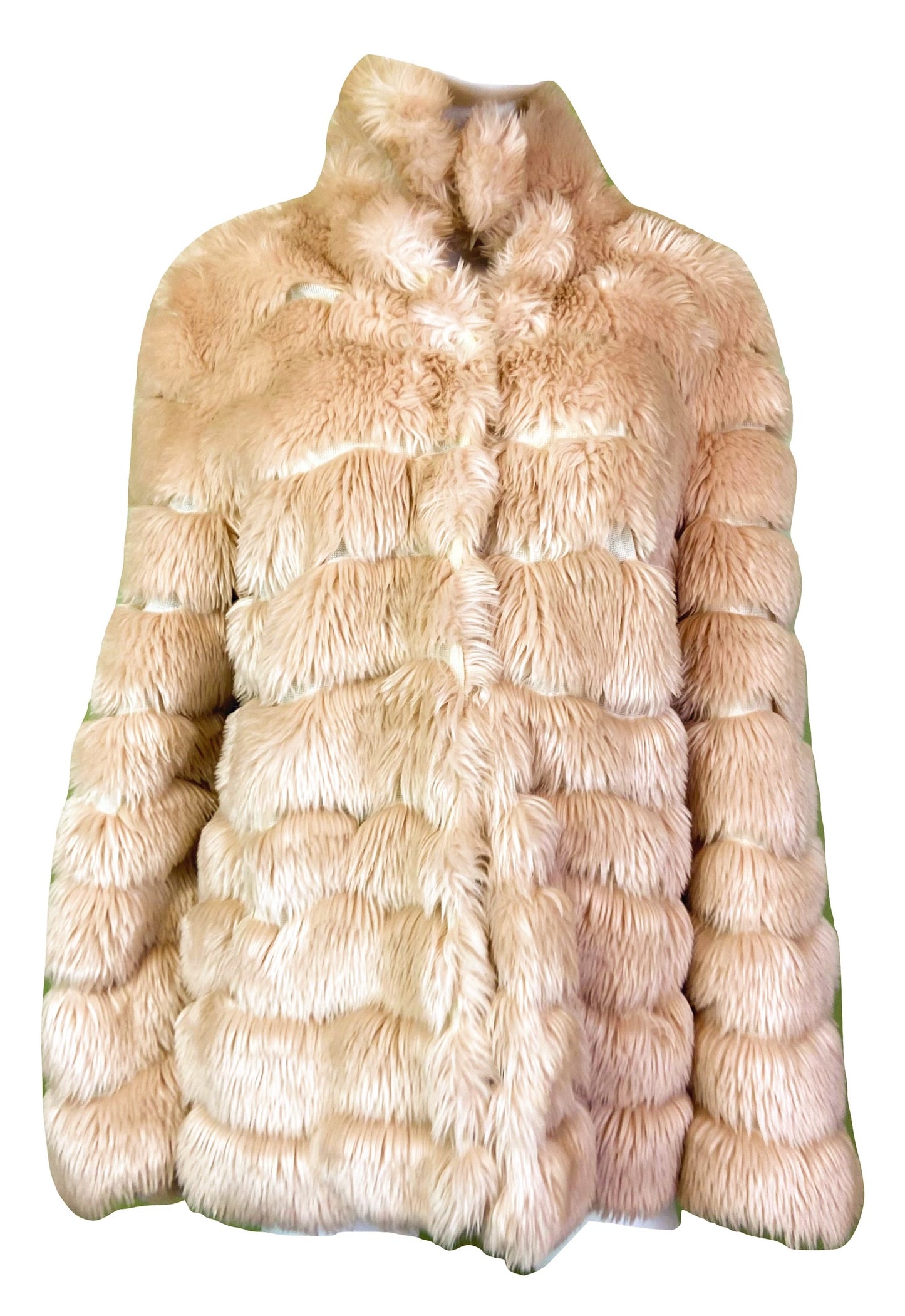 INC Blush Beige Faux Fur Coat