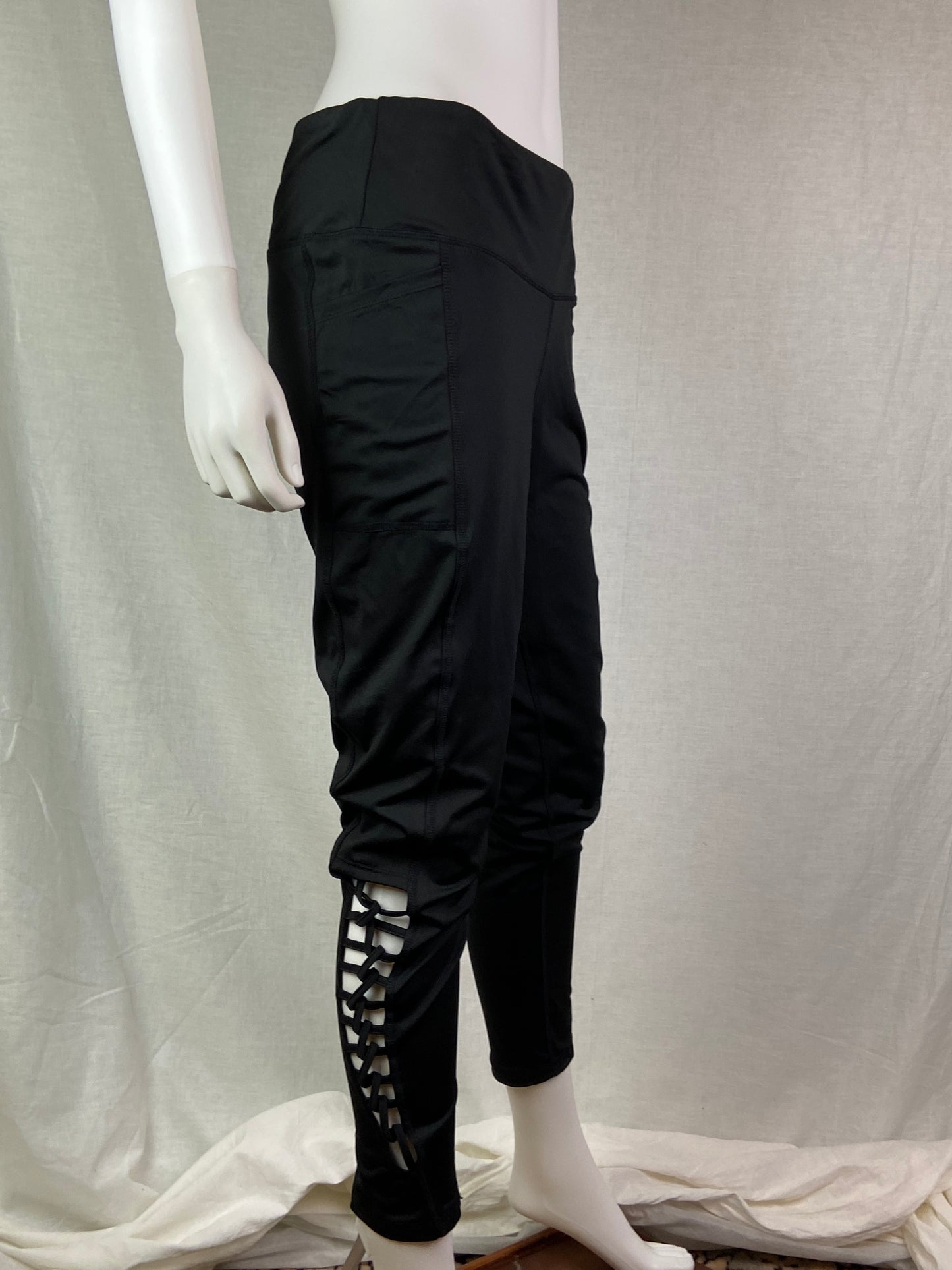Zone Pro Black Stretch Cut Out Lace Leggings Pants