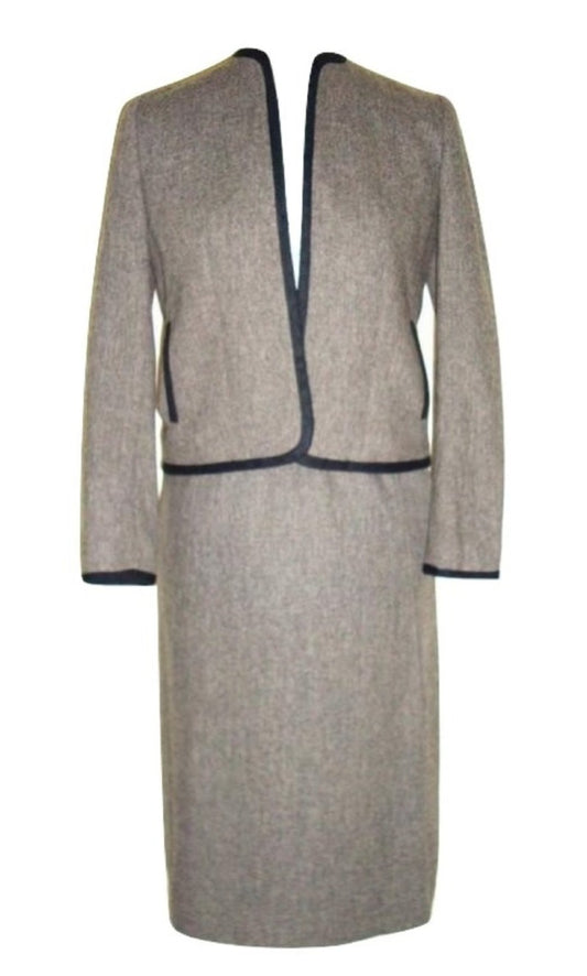 Vintage Evan Picone Saks 5th Avenue Gray Wool Skirt Suit Abby Essie