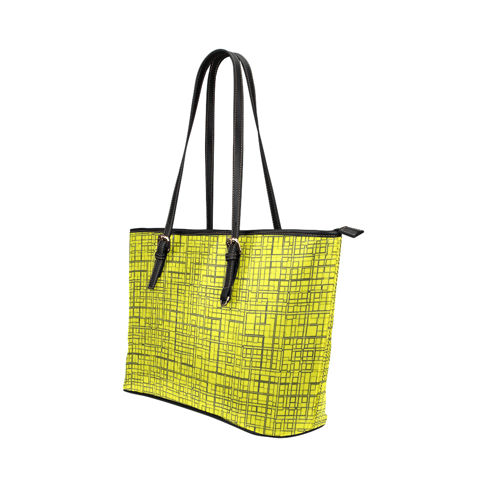 Grid Jane Leather Tote Bag e-joyer