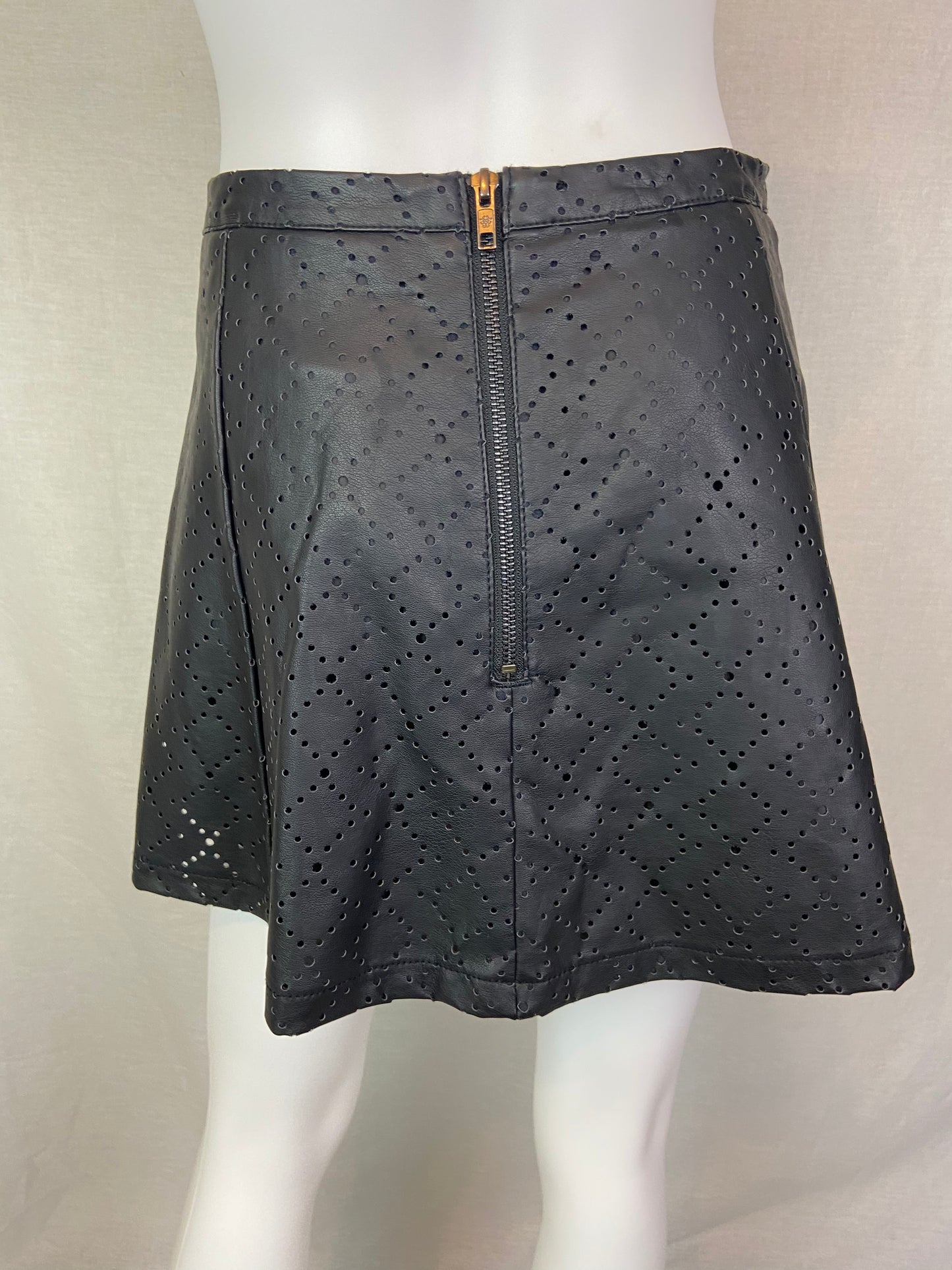 Black Faux Leather Mini Skirt JR 1/2