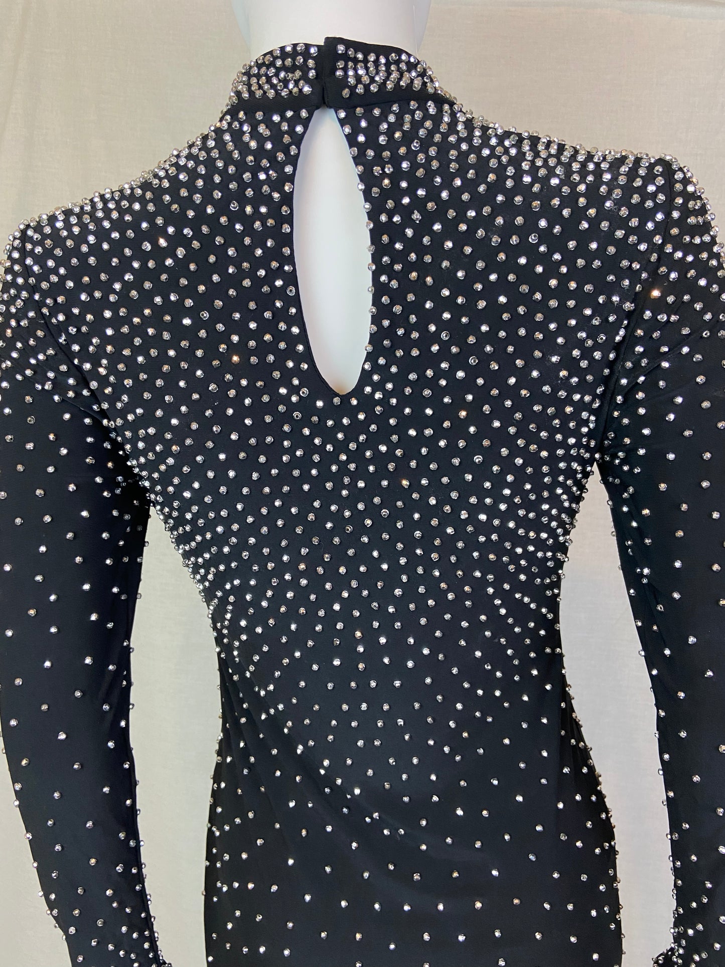 Studded Black Silver Goth Dress M ABBY ESSIE STUDIOS