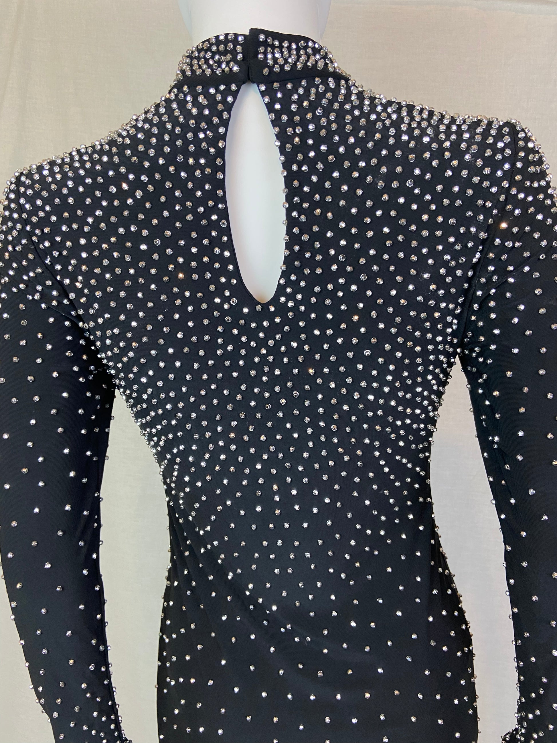 Studded Black Silver Goth Dress M ABBY ESSIE STUDIOS