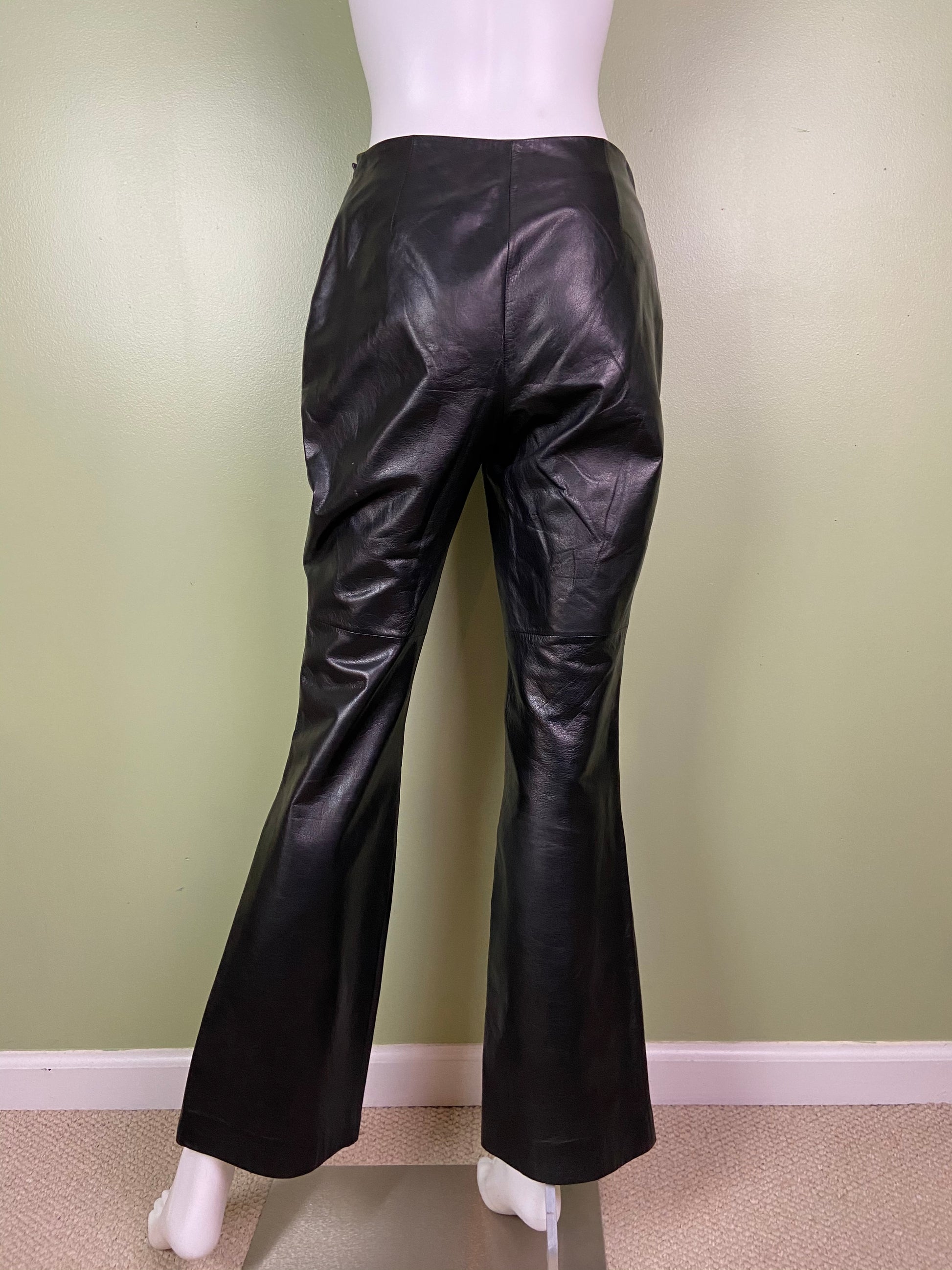Black Leather Boot Cut Rock Star Pants Abby Essie