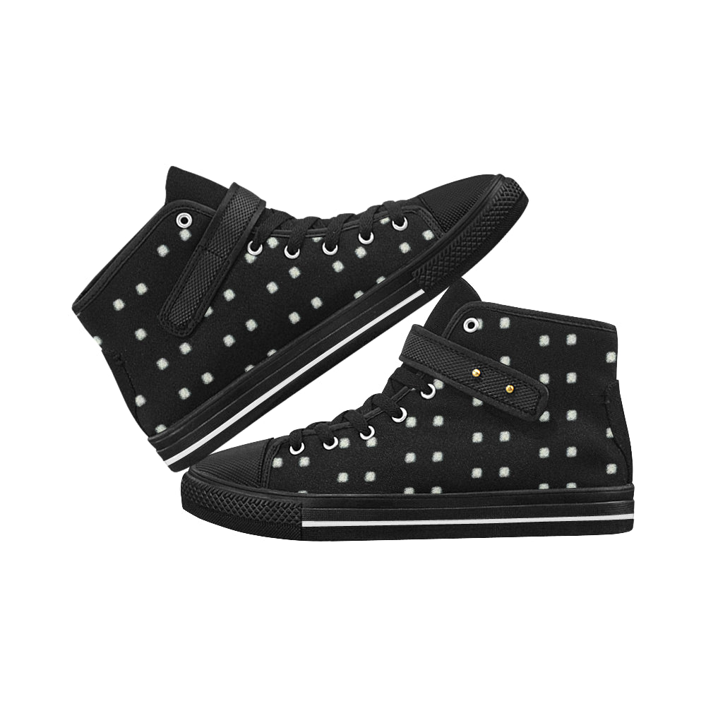 Fabric47 541 kb black bling polka dot Aquila Strap Women's Shoes (Model 1202) e-joyer