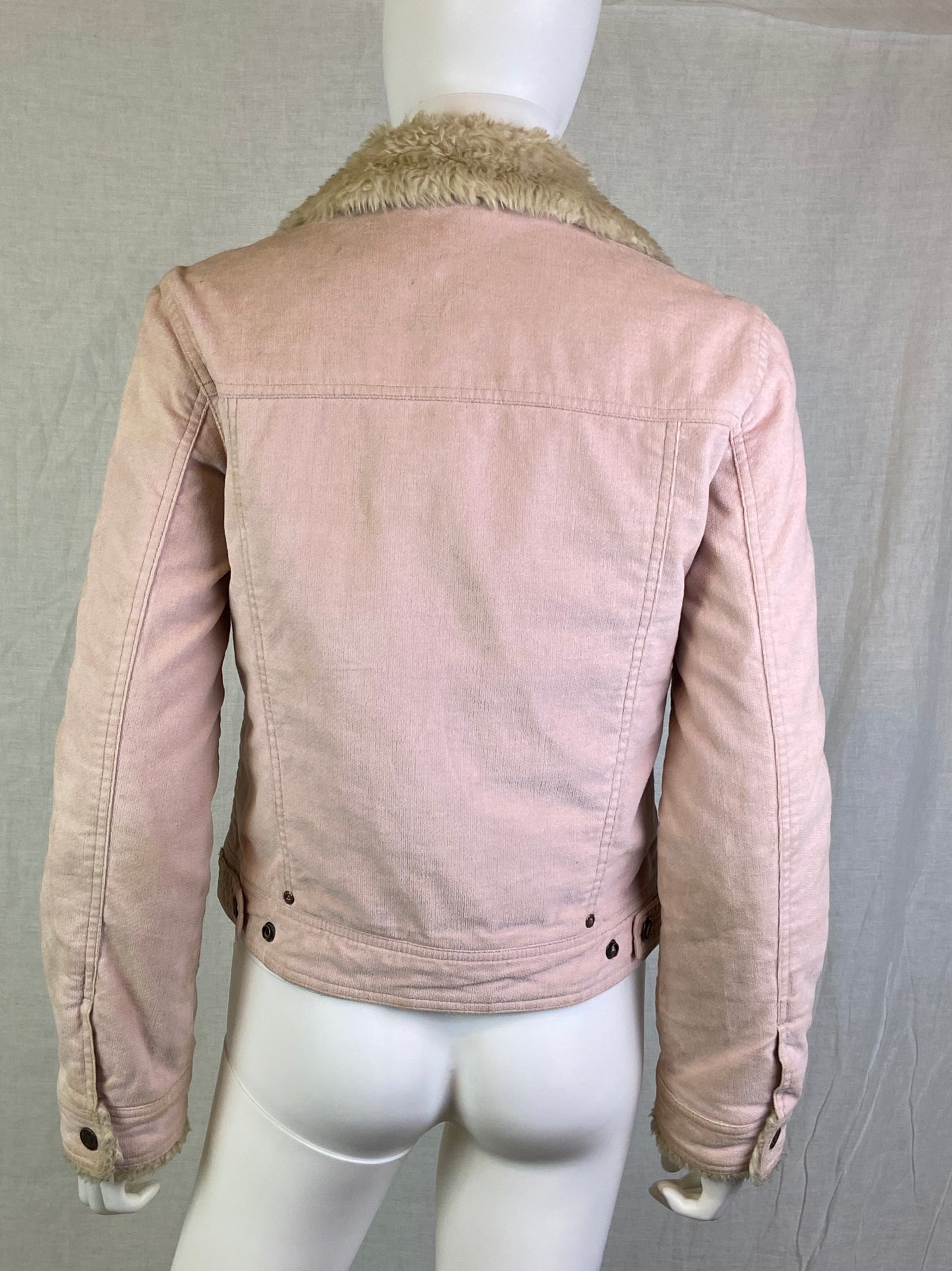 Aeropostale Pink Velvet Faux Suede Fur Coat