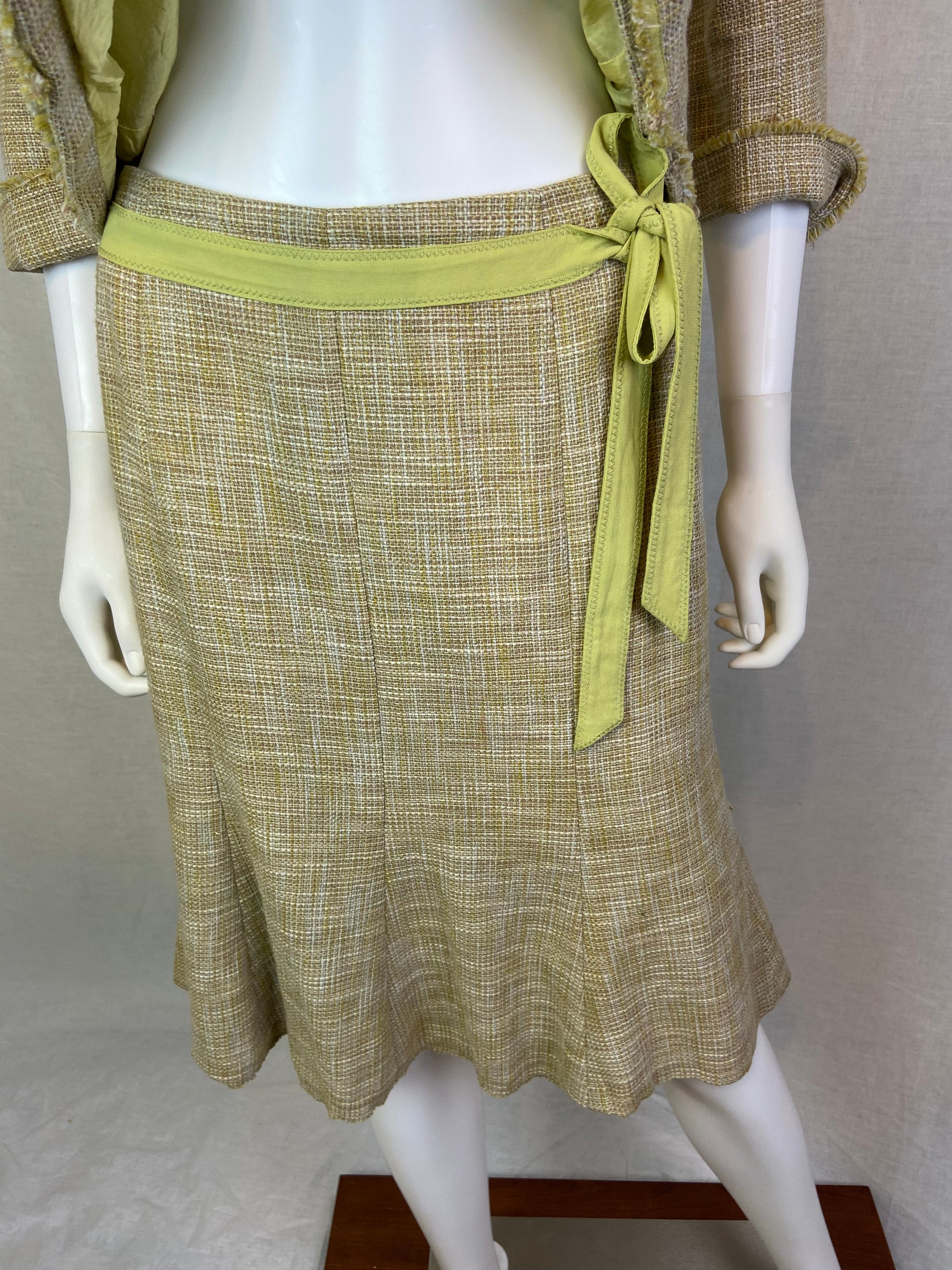 Ann Taylor Lime Green Chanel Skirt Suit ABBY ESSIE STUDIOS