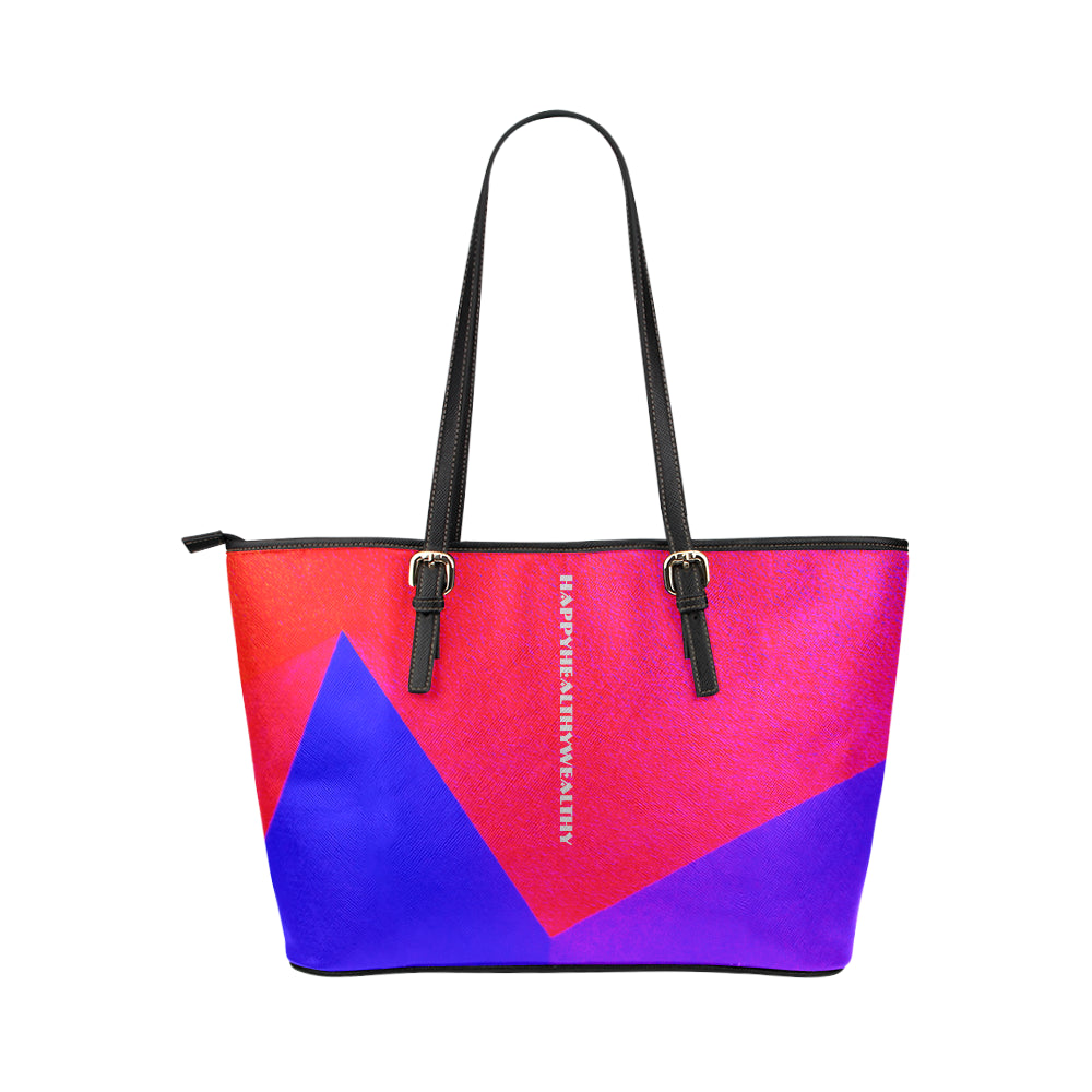 Abstract Text Logo Jane Leather Tote Bag e-joyer