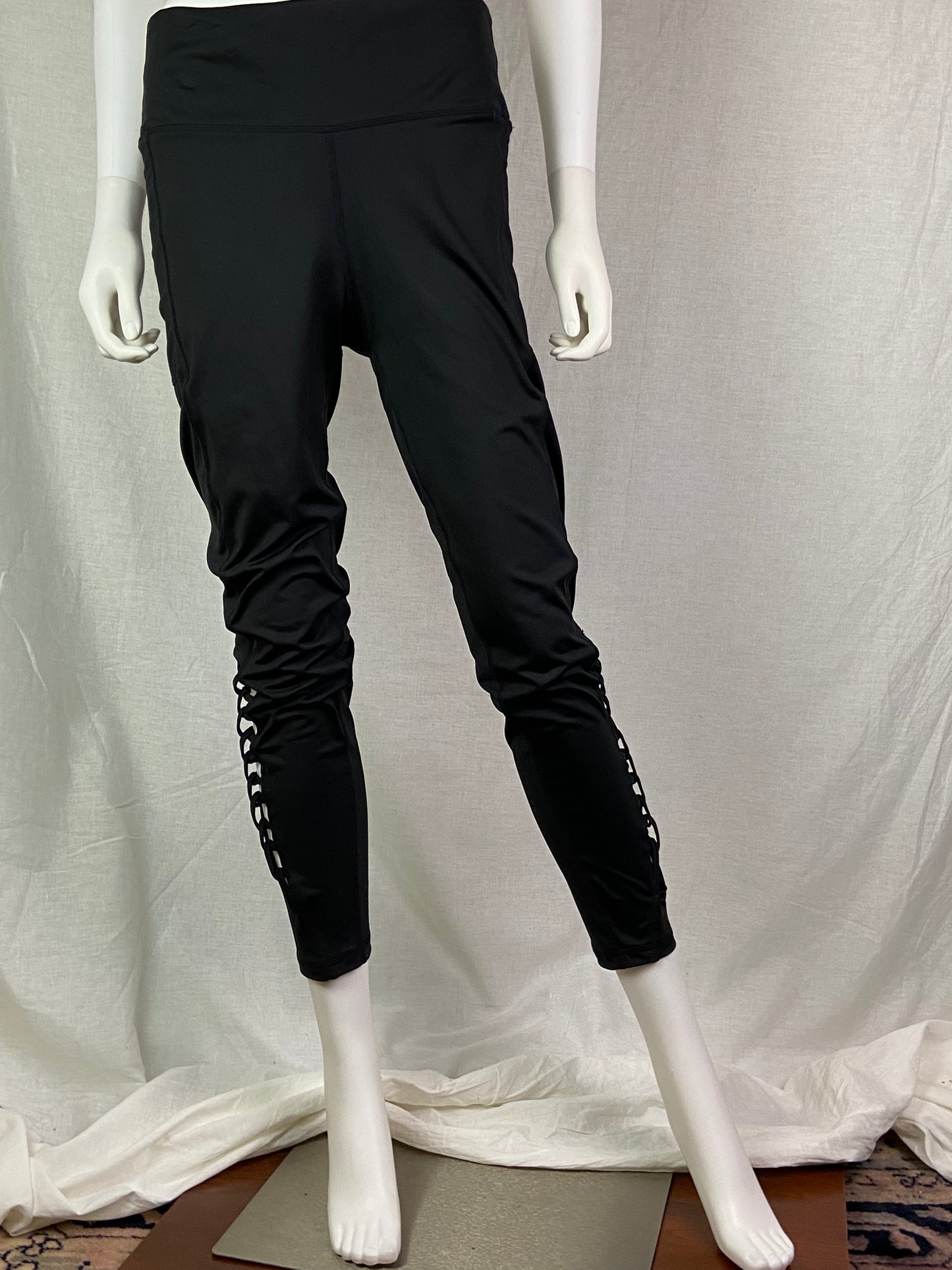 Zone Pro Black Stretch Cut Out Lace Leggings Pants