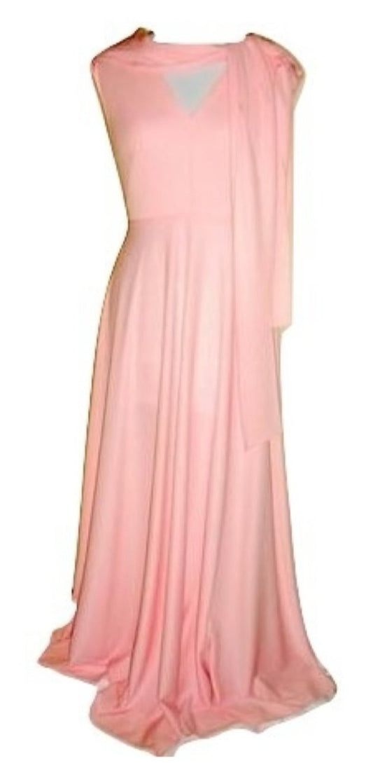 Vintage House Of Bianchi Pale Pink 70s Disco Dress Gown Small Abby Essie