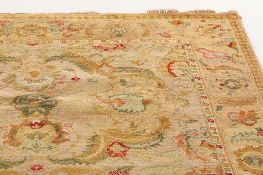 [SOLD] French Regency Golden Floral Wool Room Rug