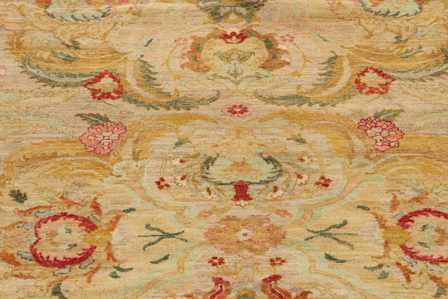 [SOLD] French Regency Golden Floral Wool Room Rug