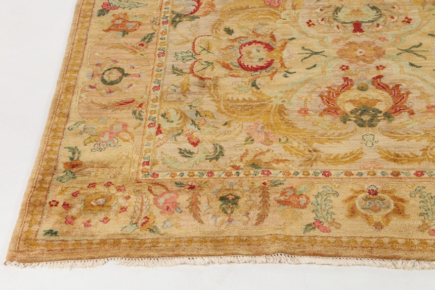 [SOLD] French Regency Golden Floral Wool Room Rug