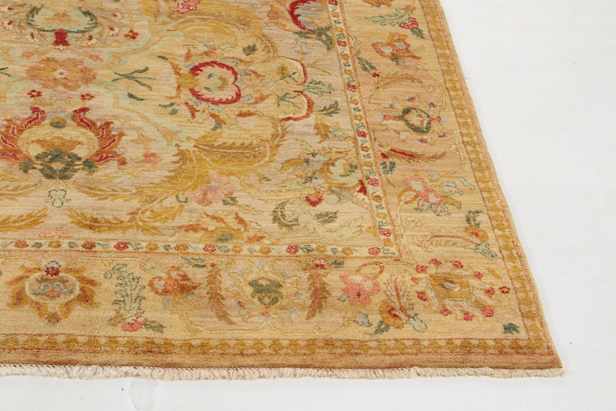 [SOLD] French Regency Golden Floral Wool Room Rug
