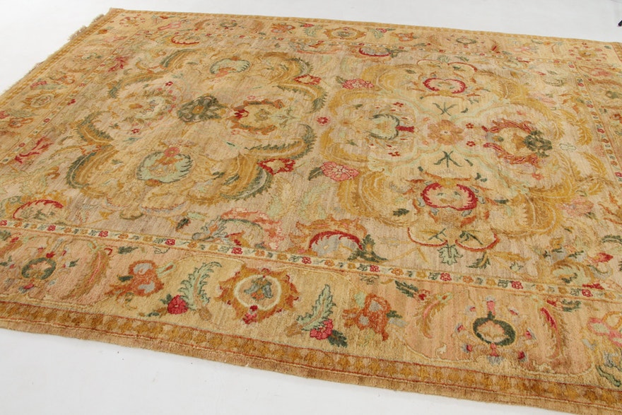 [SOLD] French Regency Golden Floral Wool Room Rug