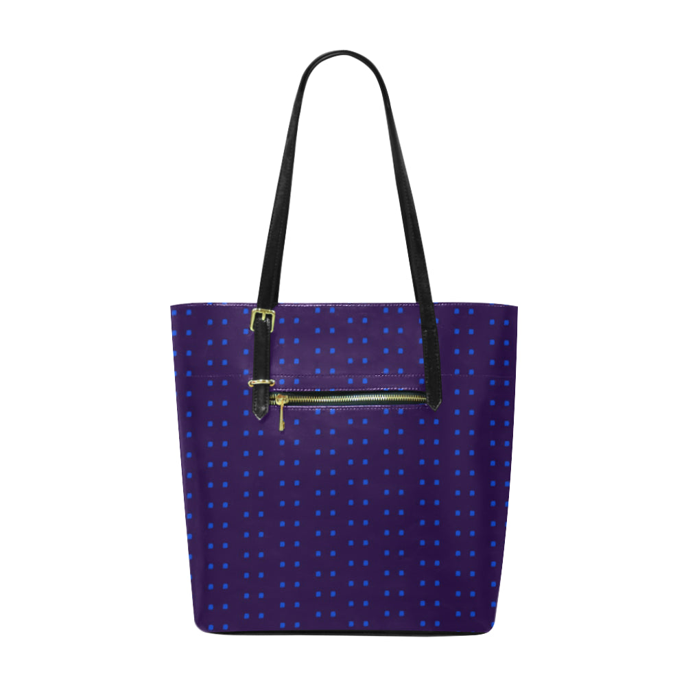 Polka Stripe Classic Leather Tote e-joyer