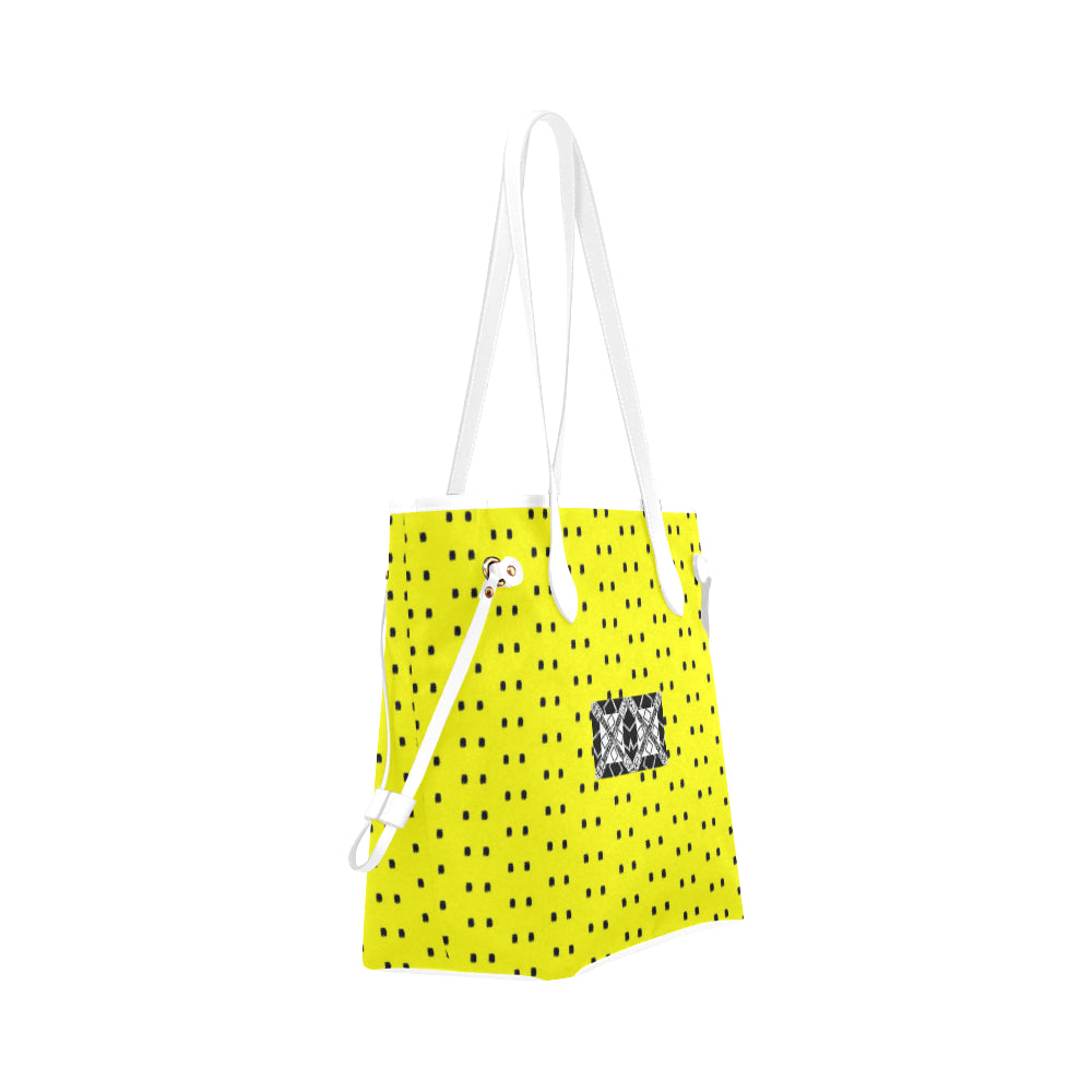 Polka Stripe Cassie Canvas Tote Bag e-joyer