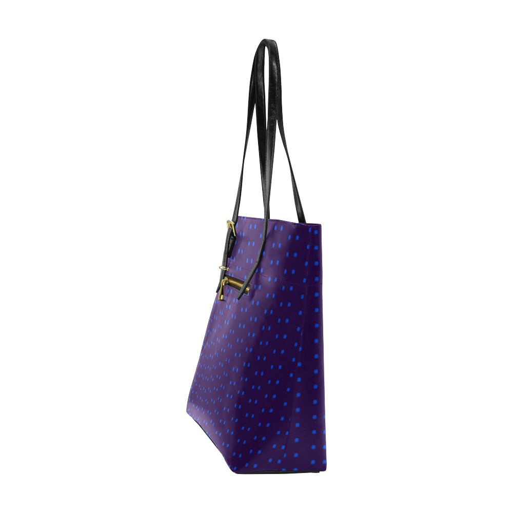 Polka Stripe Classic Leather Tote e-joyer