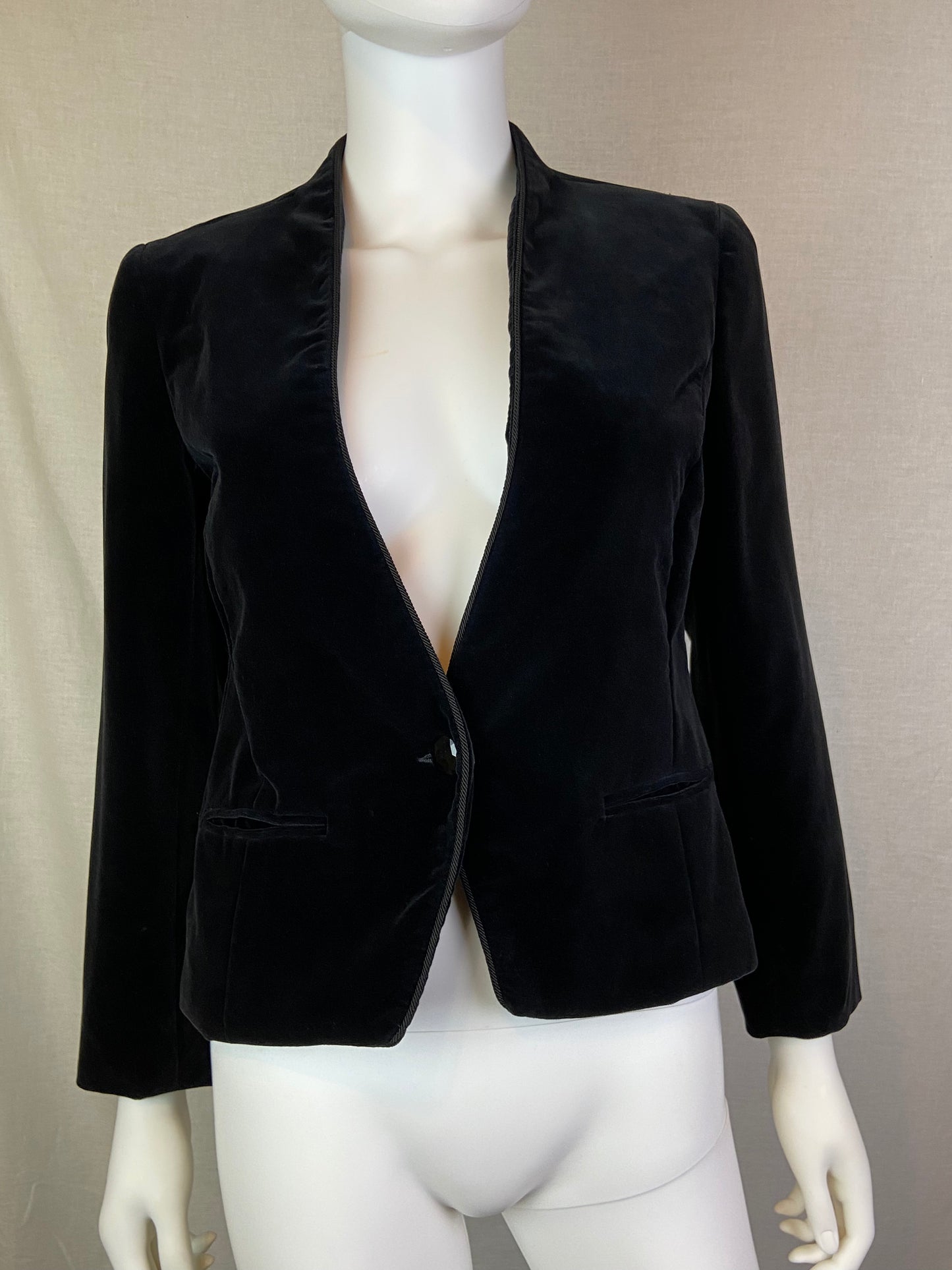 Vintage Personal Petites Black Velvet Blazer ABBY ESSIE STUDIOS