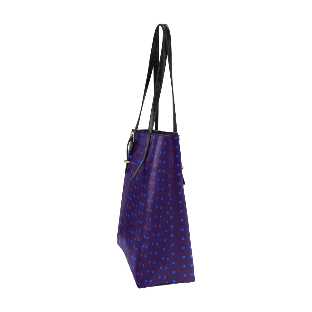 Polka Stripe Classic Leather Tote e-joyer