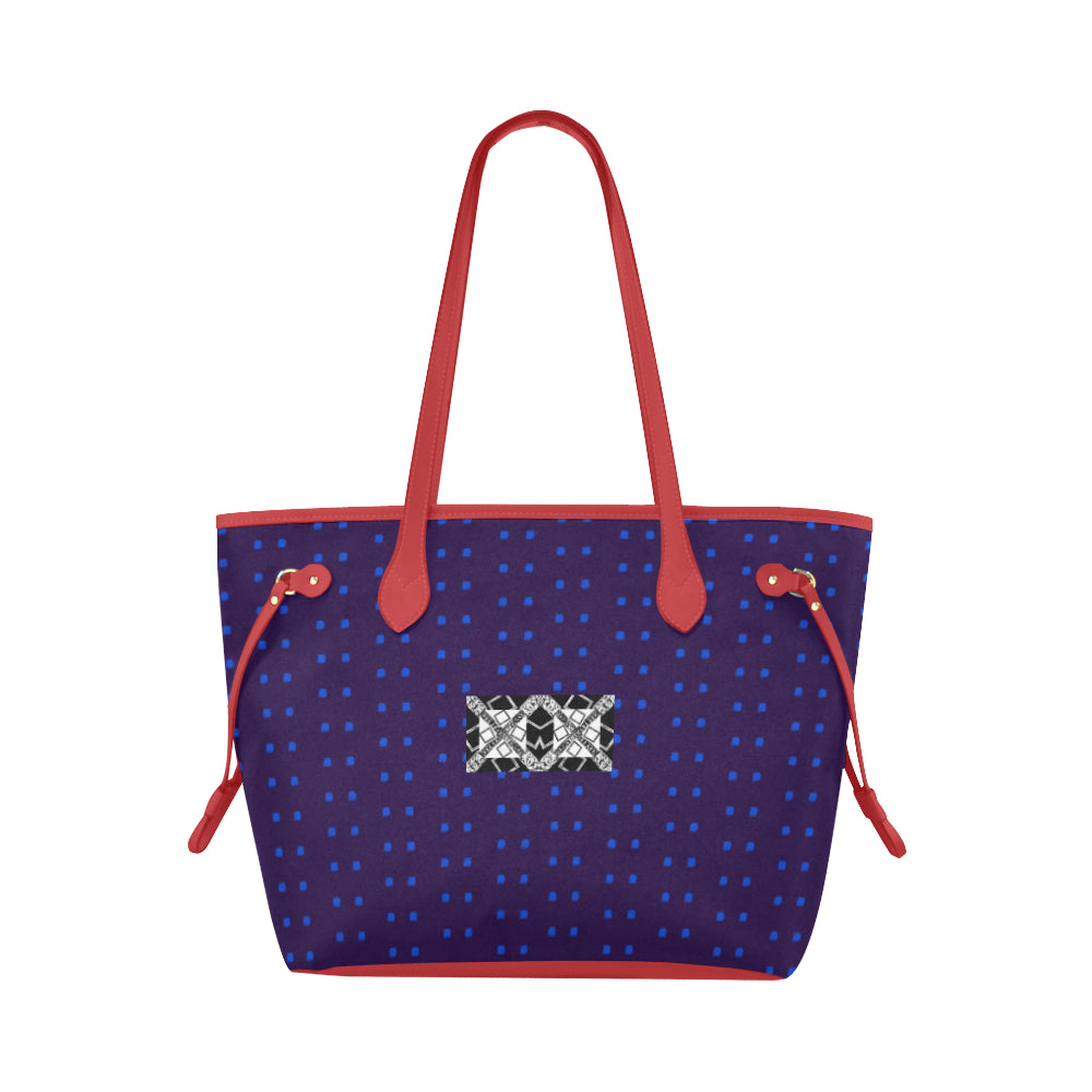 Polka Stripe Cassie Canvas Tote Bag e-joyer