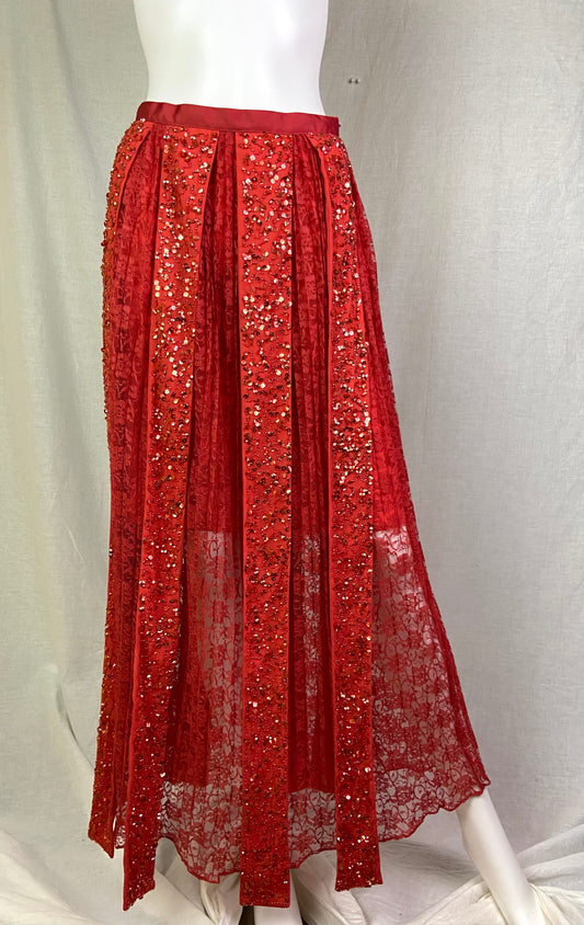 French Connecticut Red Lance Sequin Skirt NWT ABBY ESSIE STUDIOS