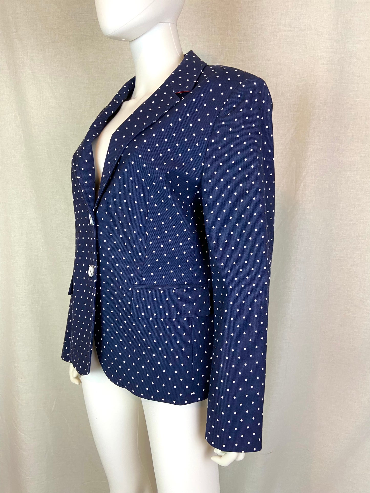 NEW TOMMY HILFIGER Navy Blue Polka Dot Blazer 16