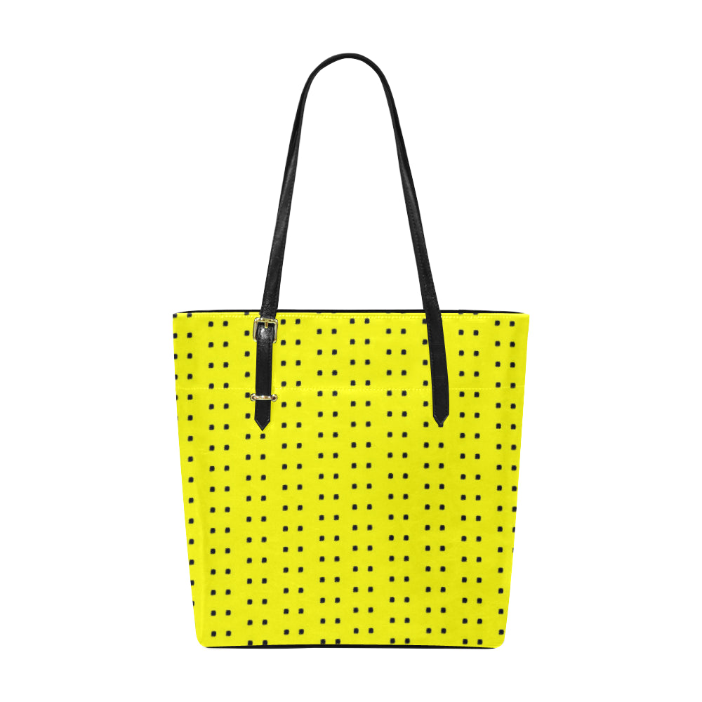 Polka Stripe Classic Leather Tote Bag e-joyer