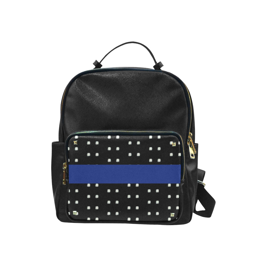 Stripe Polka Coed Leather Backpack e-joyer