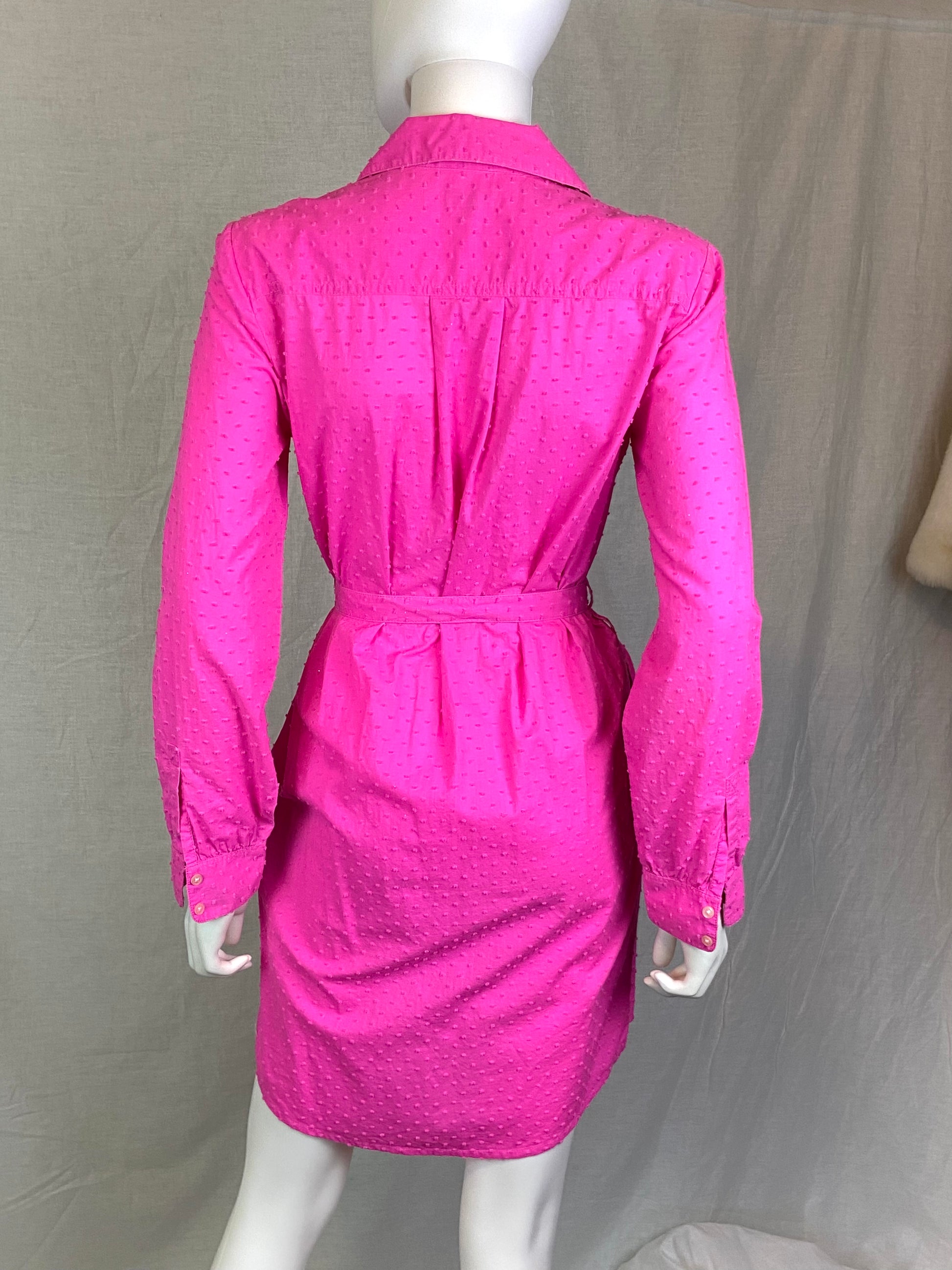 GAP Hot Pink Poplin Shirt Dress XS ABBY ESSIE STUDIOS