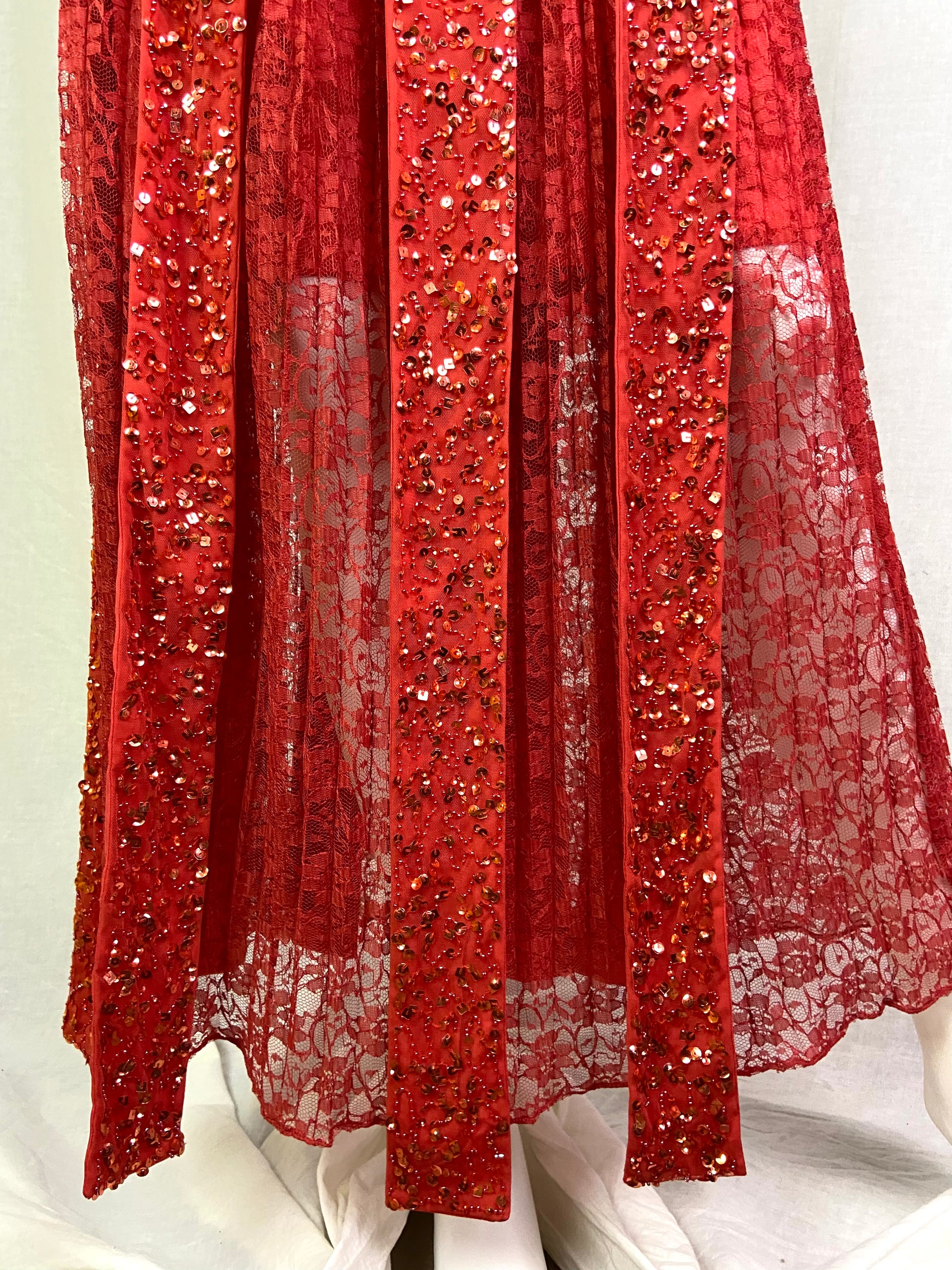 French Connecticut Red Lance Sequin Skirt NWT ABBY ESSIE STUDIOS