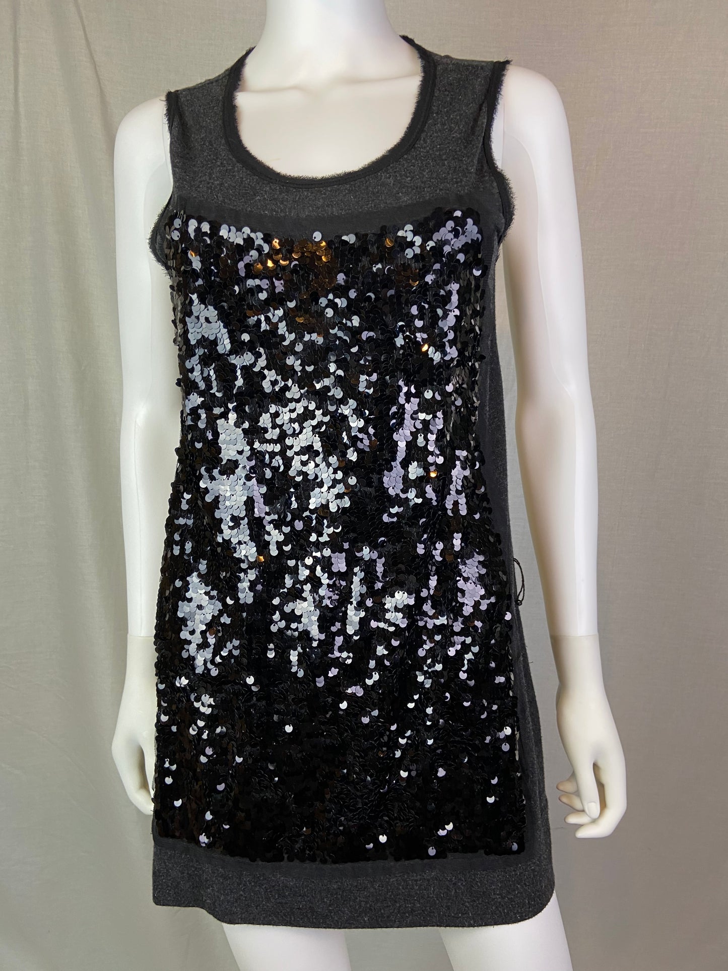 Simply Vera Wang Black Sequin Tunic Tank Mini Dress