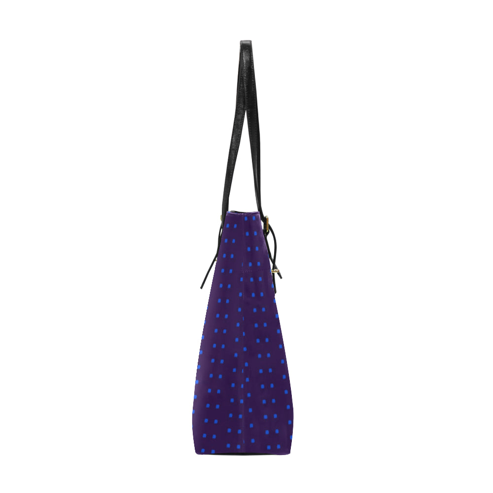 Polka Stripe Classic Leather Tote e-joyer