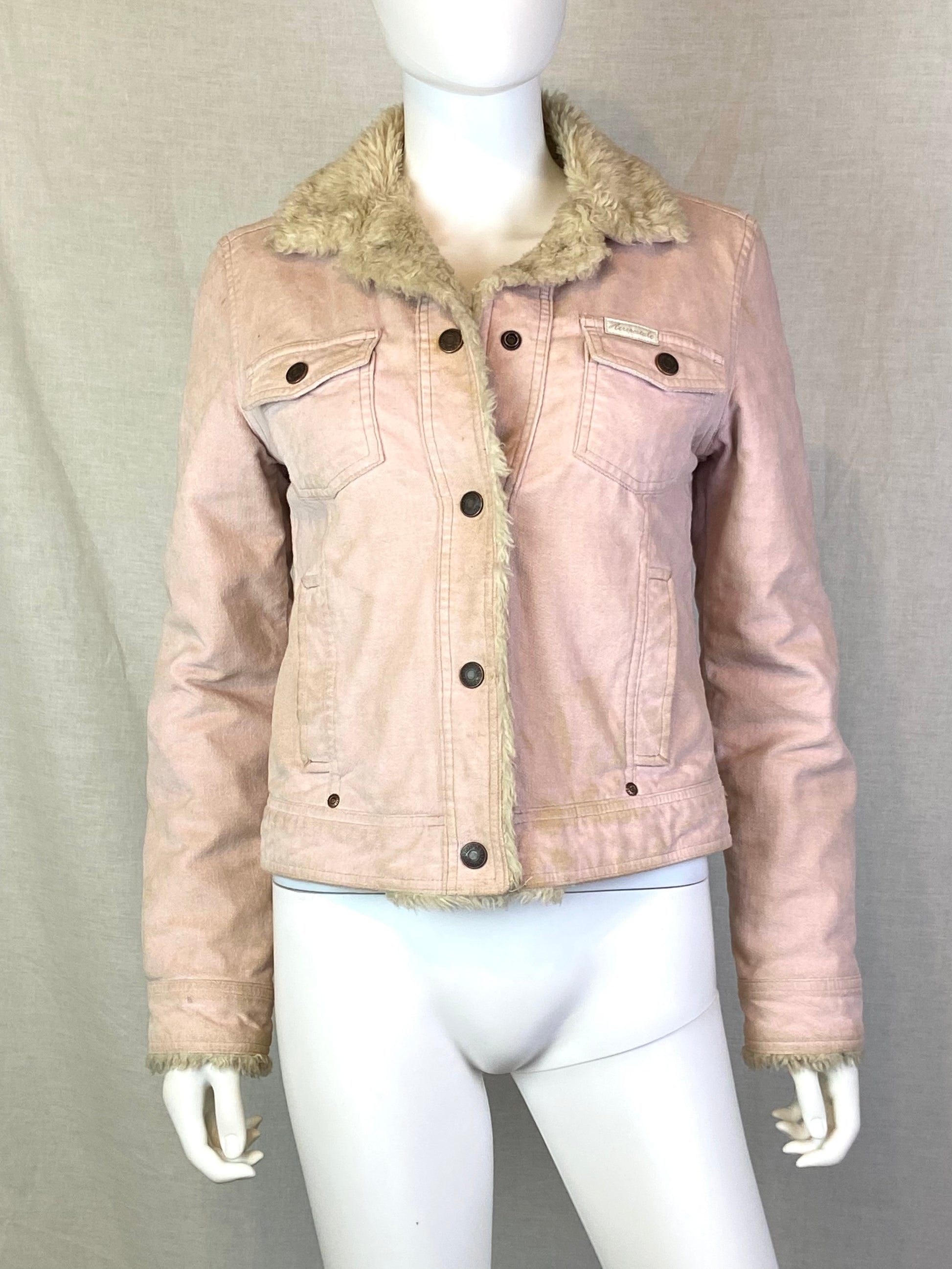 Aeropostale Pink Velvet Faux Suede Fur Coat ABBY ESSIE STUDIOS